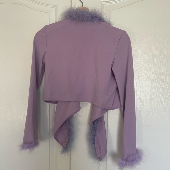 Purple long sleeve tie top - Picture 3 of 3